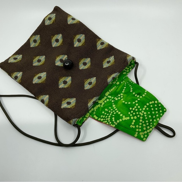 Vintage 90s Unique Colourful Batik Woven Crossbody Bag - Picture 2 of 6